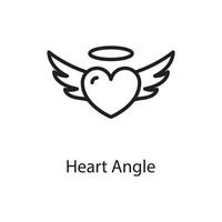 Herz-Winkel-Vektor-Gliederung-Icon-Design-Illustration. Liebessymbol auf weißem Hintergrund eps 10-Datei vektor