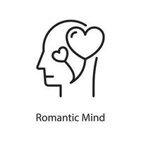 romantische Geist-Vektor-Gliederung-Icon-Design-Illustration. Liebessymbol auf weißem Hintergrund eps 10-Datei vektor