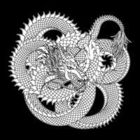 traditioneller chinesischer drache für tätowierungsdesign vektor