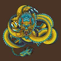 China Dragon goldene Vektorsymbolillustration