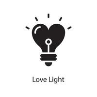 Liebe Licht Vektor solide Icon Design Illustration. Liebessymbol auf weißem Hintergrund eps 10-Datei