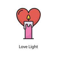 Liebe Licht Vektor gefüllt Umriss Icon Design Illustration. Liebessymbol auf weißem Hintergrund eps 10-Datei
