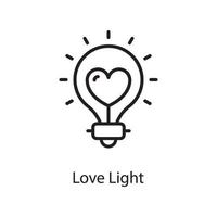 Liebe Licht Vektor Umriss Icon Design Illustration. Liebessymbol auf weißem Hintergrund eps 10-Datei