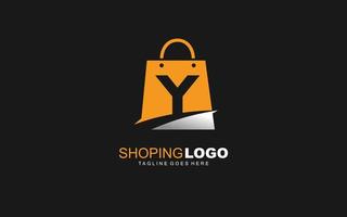 y Logo Onlineshop für Branding Company. Taschenschablonen-Vektorillustration für Ihre Marke. vektor