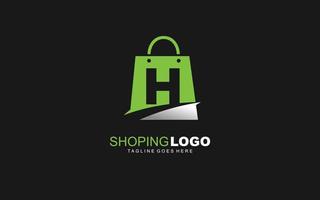 h Logo Onlineshop für Branding Company. Taschenschablonen-Vektorillustration für Ihre Marke. vektor