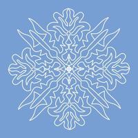 dekoratives Ornament auf blauem Hintergrund. Schneeflocke. Vektor-Illustration. vektor