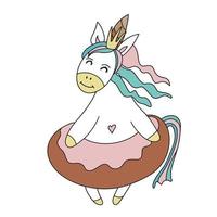 süßes prinzessin pony einhorn. bunte Illustration lokalisiert auf weißem Hintergrund vektor