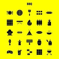 bbq Solid Glyph Icon Pack für Designer und Entwickler Ikonen von Barbecue BBQ Essen Wurst Glas trinken bbq Zitrone Vektor
