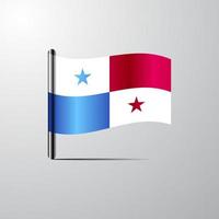 panama schwenkt glänzenden flaggendesignvektor vektor