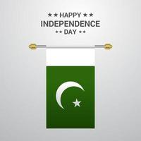 pakistan oberoende dag hängande flagga bakgrund vektor