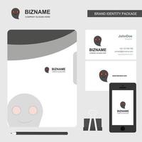 spöke företag logotyp fil omslag besöker kort och mobil app design vektor illustration