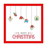 glad jul kort med vit bakgrund och kreativ design vektor