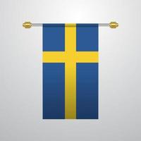 Sverige hängande flagga vektor