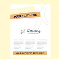 flygplan titel sida design för företag profil årlig Rapportera presentationer folder broschyr vektor bakgrund