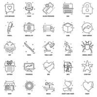 25 Business-Konzept-Mix-Linie-Icon-Set vektor