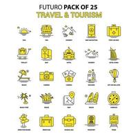 Reise- und Tourismus-Icon-Set gelb futuro neuestes Design-Icon-Pack vektor
