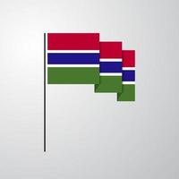 gambia vinka flagga kreativ bakgrund vektor