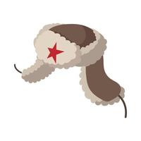 ryska päls hatt öronflikar ikon, tecknad serie stil vektor