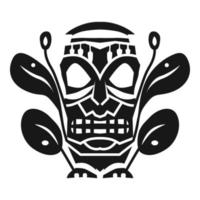 Stammes-Azteken-Masken-Idol-Ikone, einfacher Stil vektor