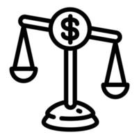 pengar balans ikon, översikt stil vektor