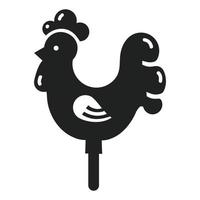 Candy Cock Stick-Symbol, einfacher Stil vektor