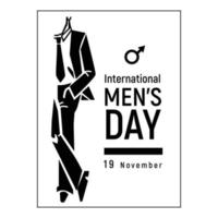 Symbol für den Internationalen Männertag im November, einfachen Stil vektor