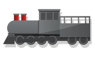 svart lokomotiv ikon, tecknad serie stil vektor