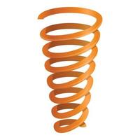 orange spiral kabel- ikon, tecknad serie stil vektor
