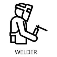 Schweißer-Symbol, Umrissstil vektor