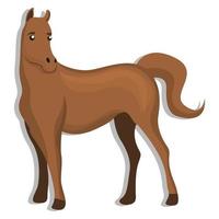 brun häst ikon, tecknad serie stil vektor
