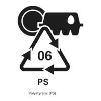 Polystyrol-Symbol, einfacher Stil vektor