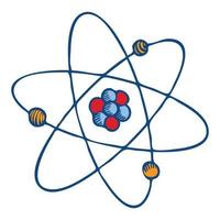 Atom-Molekül-Symbol, handgezeichneter Stil vektor