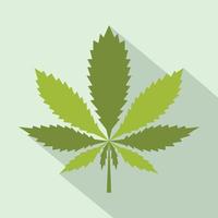 Marihuana-Blatt-Symbol, flacher Stil vektor