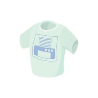 T-Shirt mit Druckersymbol, Cartoon-Stil vektor