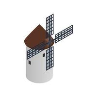 Windmühlensymbol, isometrischer 3D-Stil vektor
