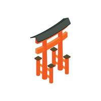 flytande toriien Port, japan ikon vektor