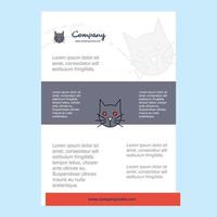 mall layout för katt comany profil årlig Rapportera presentationer folder broschyr vektor bakgrund