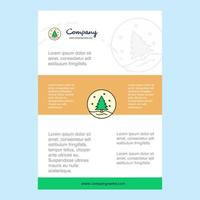 Vorlagenlayout für Weihnachtsbaum Firmenprofil Jahresbericht Präsentationen Broschüre Broschüre Vektorhintergrund vektor
