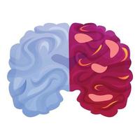 hjärna sjukdom ikon, tecknad serie stil vektor