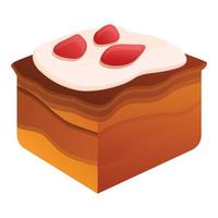Ikone des süßen Kuchenstücks, Cartoon-Stil vektor