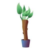 grüne Zimmerpflanzen-Ikone, Cartoon-Stil vektor