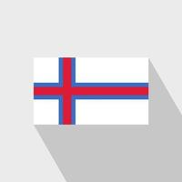 faroe öar flagga lång skugga design vektor