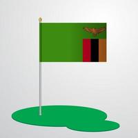 zambia flagga Pol vektor