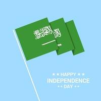 saudi arabien oberoende dag typografisk design med flagga vektor