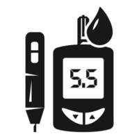 medicinsk glukos meter ikon, enkel stil vektor