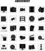 Vergnügungs-Solid-Glyphen-Symbol für Webdruck und mobiles Uxui-Kit wie Unterhaltungsfilm-Oscar-Preis 3D-Display-Monitor-Vorschau-Piktogramm-Pack-Vektor