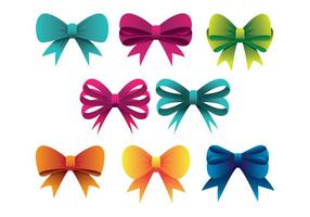 Bunte Hair Ribbon Icons Set vektor