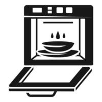 Symbol für offenen Küchenofen, einfacher Stil vektor