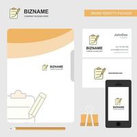 Klemmbrett-Business-Logo-Datei-Cover-Visitenkarte und mobile App-Design-Vektorillustration vektor