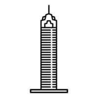 City Sky Tower-Symbol, Umrissstil vektor